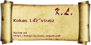 Kokas Líviusz névjegykártya